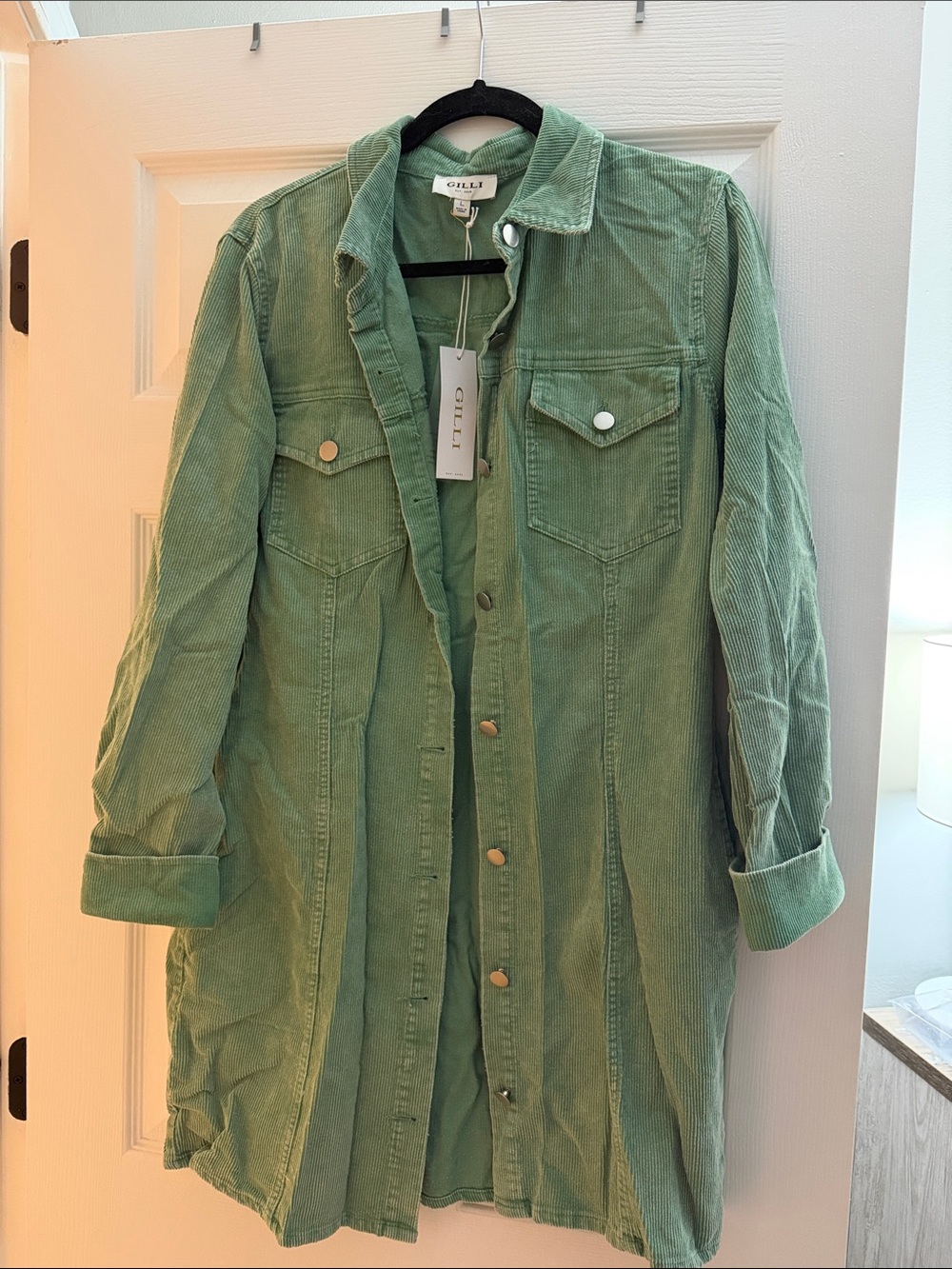 GILLI Women's Sage Green Corduroy Dress